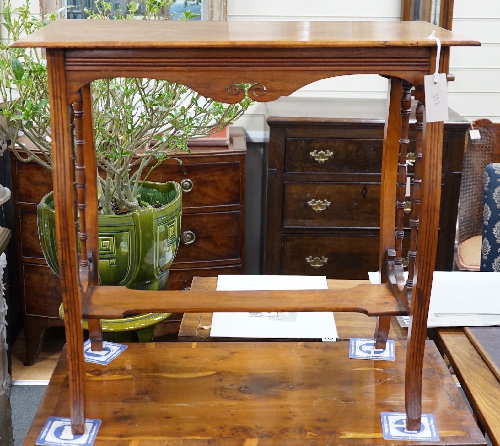 An Edwardian walnut occasional table, width 70cm *Please note the sale commences at 9am.
